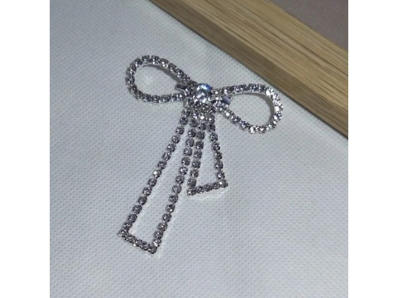 NEW Rhinestone Bow Brooches For Women Dress Elegant Bowknot Decoration Pin Carousel 1