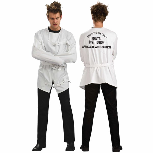 Insane Asylum Straight Jacket Psycho Horror Halloween Adult Mens Costume Carousel 1