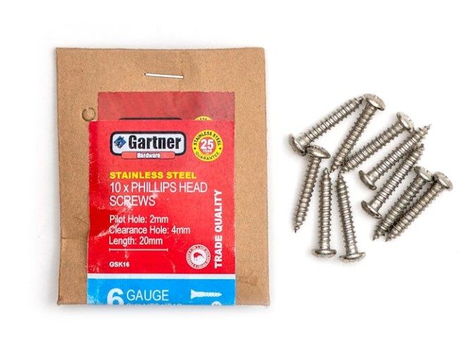 Stainless Steel Screws - Gauge 6 -20mm (10 Pack) Carousel 1