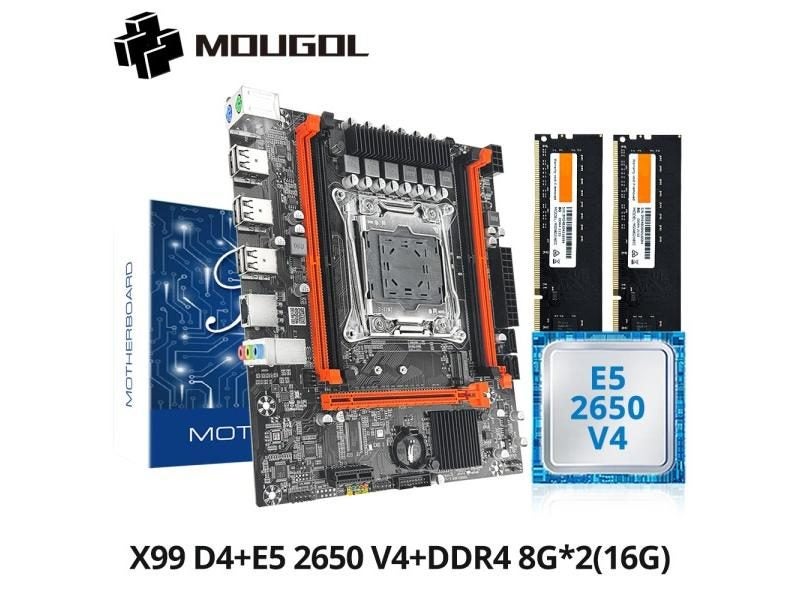 MOUGOL New X99 P4 Motherboard Set With Intel Xeon E5 2650 V4 CPU Dual-channel Carousel 1