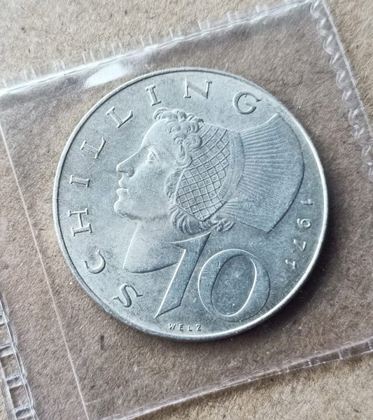 1971 Silver Austrian 10 Shilling 4.8g of Silver (.640% Silver/.360 Copper) Carousel 1