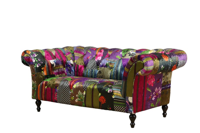 TNC Patchwork 2 Seater Sofa, 1120L-88C Carousel 2