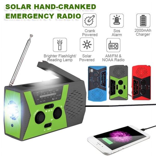 Emergency Solar Hand Crank Radio,AM/FM/NOAA Weather Radio ,Portable Hurricane Carousel 2