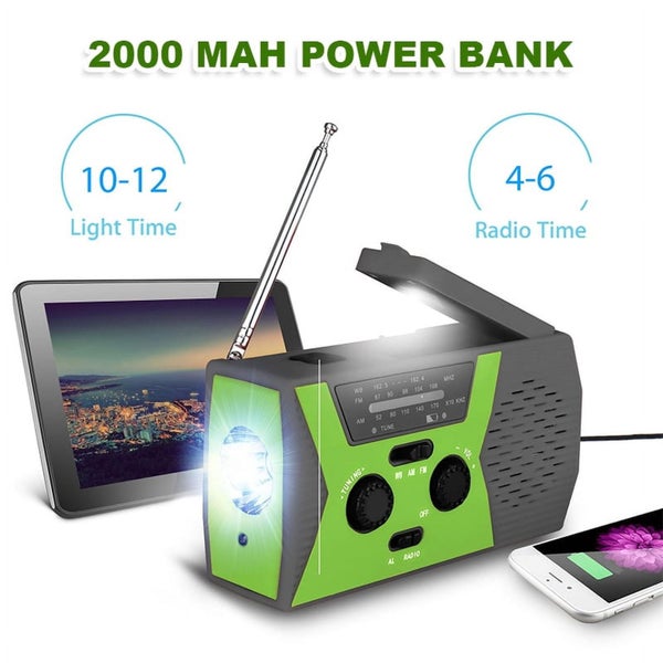 Emergency Solar Hand Crank Portable Radio,Weather Radio for Household and Out Carousel 2