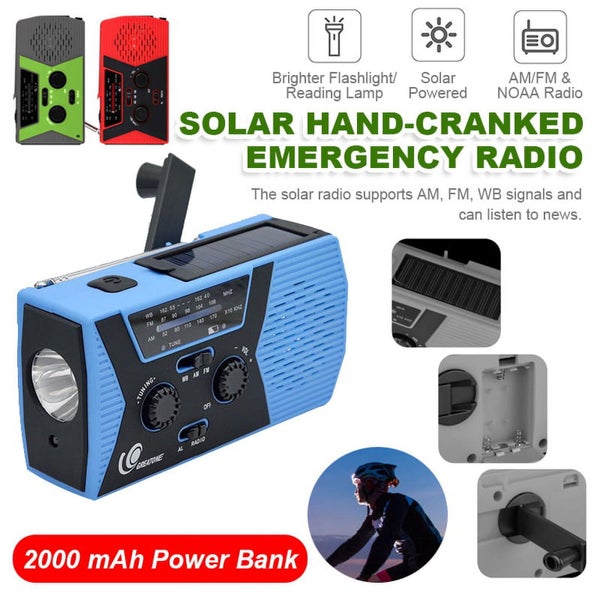 Emergency Solar Hand Crank Portable Radio,Weather Radio for Household and Out Carousel 1