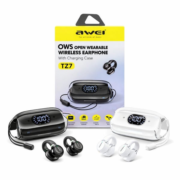 Open Wearable Headphones - Wireless Open Ear Design - Bluetooth Clip On Style Carousel 1