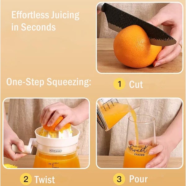 Manual Citrus Juicer with Rotating Crank Hand Press for Lemon Orange Carousel 2