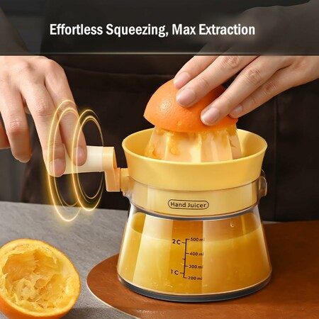Manual Citrus Juicer with Rotating Crank Hand Press for Lemon Orange Carousel 9