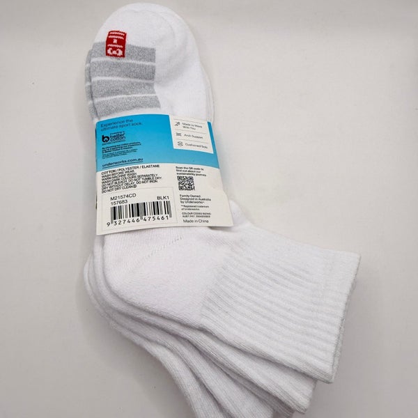 Underworks Sport Cushioned Quarter Crew Socks - 3 Pack- Size 11-13 Carousel 2