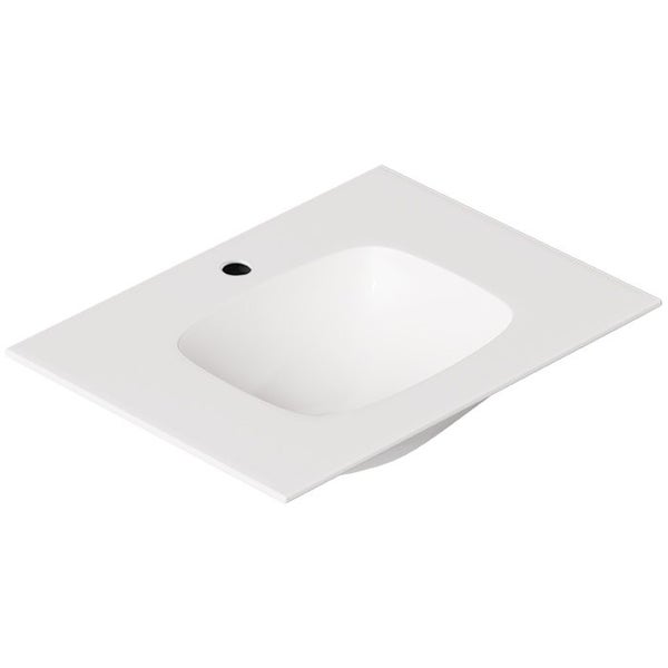 DISCONTINUED - ALICE NUR WALL BASIN 620MM W/ BASIN MIXER BRUSHED NICKEL PACKAGE Carousel 2