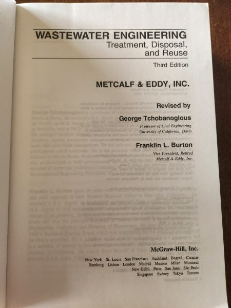 Wastewater Engineering - Treatment Disposal Reuse by Metcalf & Eddy Carousel 2