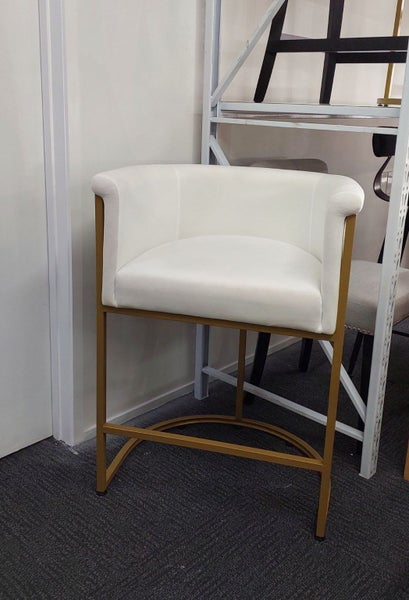*** New Arrivals *** Roy Velvet Bar Stool SH65CM - White Velvet *25% OFF Carousel 2