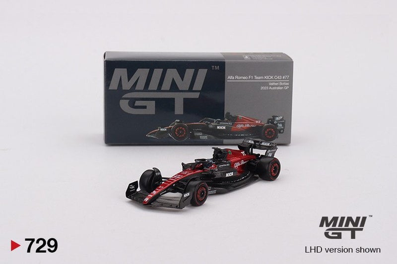 Mini GT Alfa Romeo C43 #77 Valtteri Bottas 2023 F1 2023 Australian GP Carousel 1
