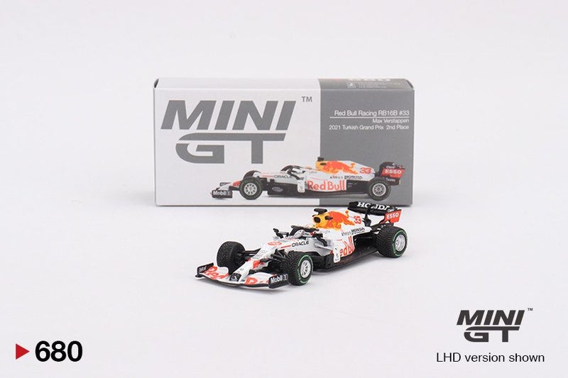 Mini GT Red Bull RB16B #33 Max Verstappen 2021 Turkish Grand Prix 2nd Place Carousel 1