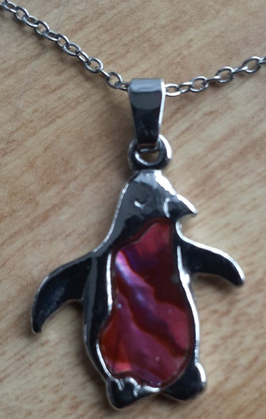 PINK PAUA PENGUIN PENDENT/NECKLACE Carousel 2