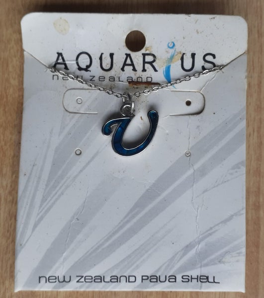 LETTER V PAUA NECKLACE Carousel 1