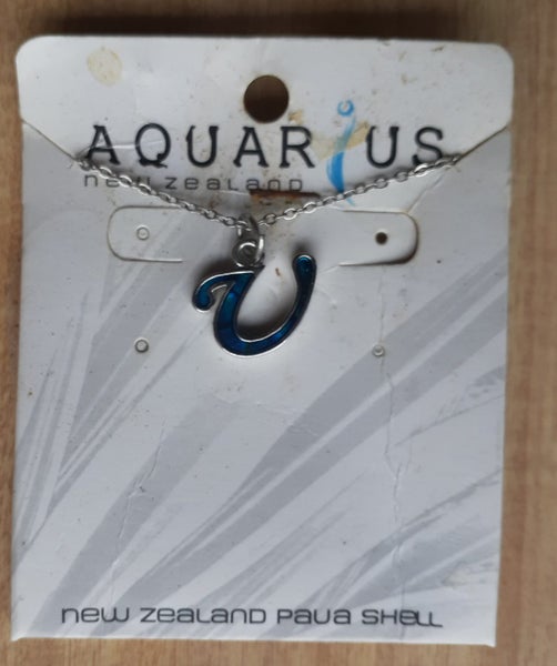 LETTER V PAUA NECKLACE Carousel 2