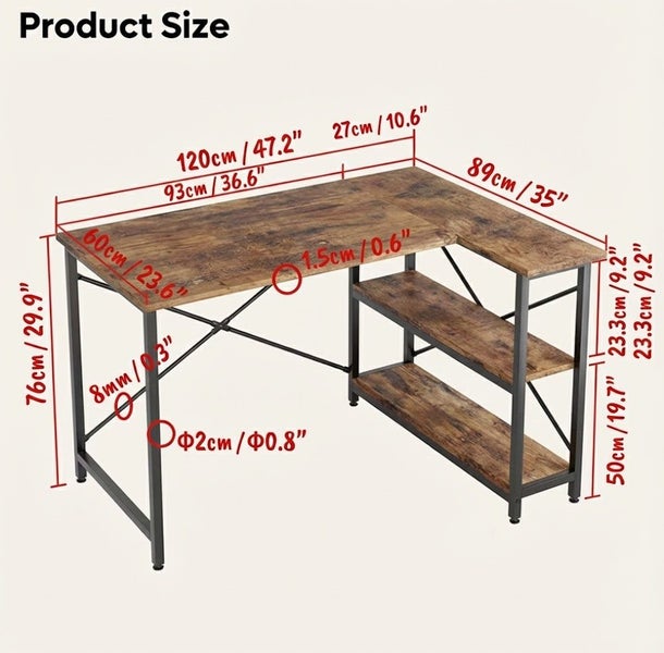 Corner Computer Desk 120CM Home Office Workstation Carousel 2
