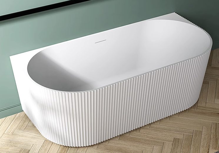 Bath Tub - **Back to Wall Freestanding 1500mm Gloss White Finish Bath