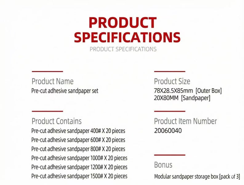 HOBBY MIO #400-#1500 Adhesive Grinding Sandpaper Combo - 120 Sheets (6 Grades... Carousel 2