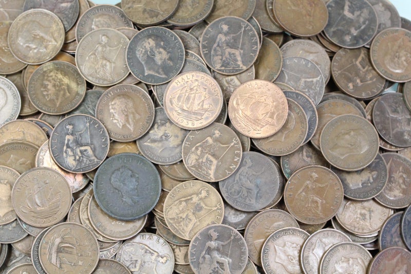 UK / GREAT BRITAIN HALF PENNY COINS 2.5 KG UNSORTED AVERAGE OR BETTER CONDITION Carousel 2