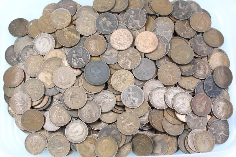 UK / GREAT BRITAIN HALF PENNY COINS 2.5 KG UNSORTED AVERAGE OR BETTER CONDITION Carousel 1