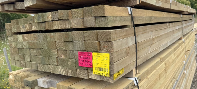 PINE, FENCE RAILS, RS, No2, 100 x 50mm, H3.2 TREATED - 436.8m - TBT2333 Carousel 1