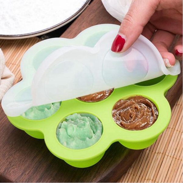 7 Hole Silicone Little One Food Storage Box Sealed Fresh Ice Tray Mold Carousel 2