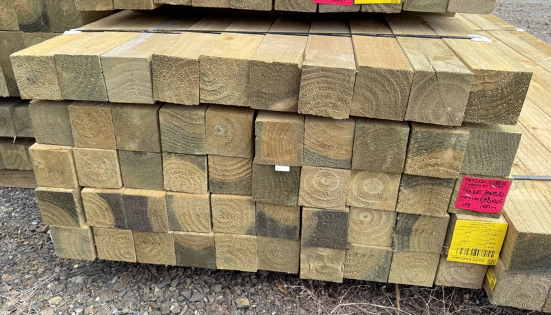 PINE, POSTS, 100 x 100mm, No2, ROUGH SAWN, H4 TREATED - 180m - TBT2354 Carousel 1