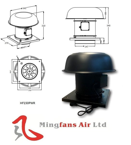 HF150PWR MIXED-FLOW ROOF VENTILATOR 2SPEEDS ON SALE Carousel 5