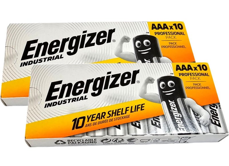 Energizer AAA EN92 Industrial Alkaline Batteries - 20 Pack (AAA10 x 2), bulk Carousel 1