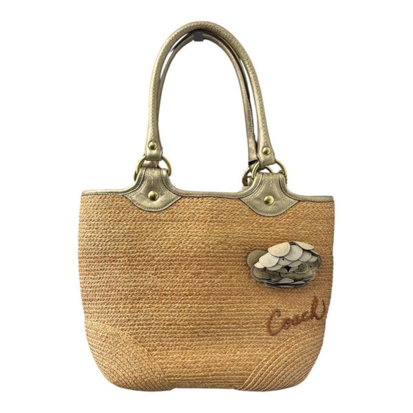 COACH BLEEKER NATURAL STRAW TOTE BAG Carousel 1