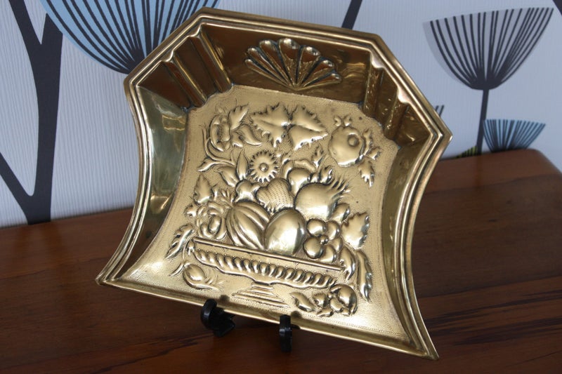 Antique Art Nouveau Solid Brass Crumb Tray c early 1900’s Carousel 2