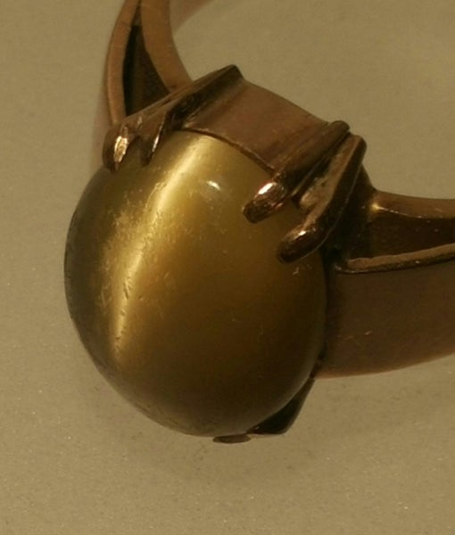 Vintage 9ct Gold Linde Cats Eye Ring 6grams Carousel 11