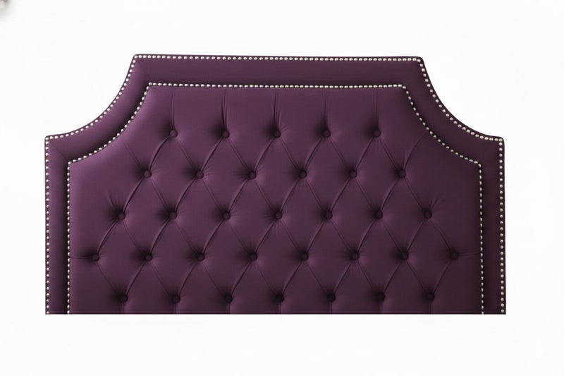 CLEARANCE - Yefim Purple colour Headboard, Queen - Plum PU Leather **65% OFF** Carousel 1
