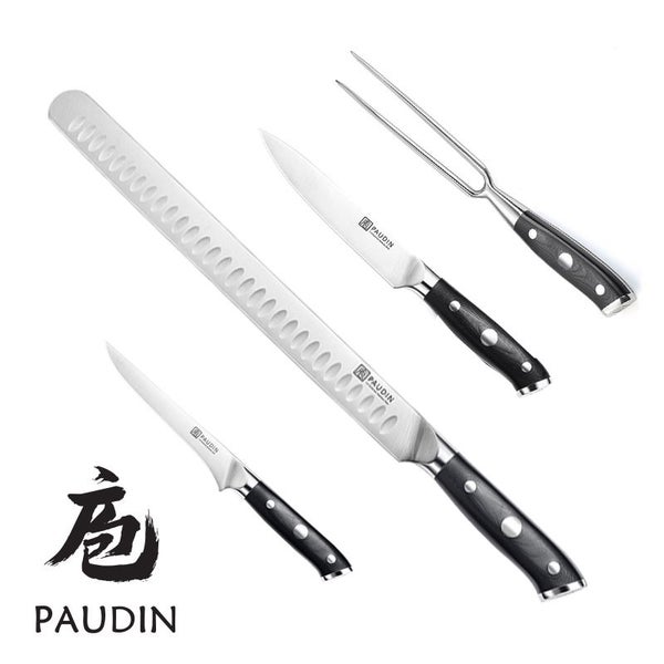 PAUDIN, 4 in 1, BBQ Low & Slow Knife Set Kitchen Chef Boning Knife Carving Fork Carousel 1