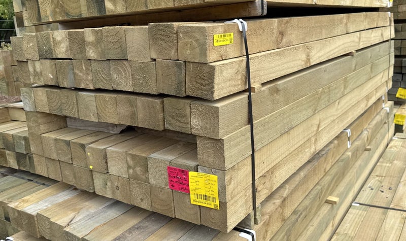 PINE, POSTS, 100 x 100mm, No2, ROUGH SAWN, H4 TREATED - 140.4m - TBT2352 Carousel 1