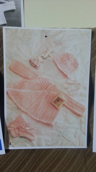 MATINEE SET KNITTING PATTERN Budget 3 ply Photocopy Carousel 1