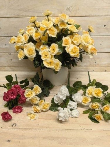 Artificial Open Rose Bush (Small) Carousel 1