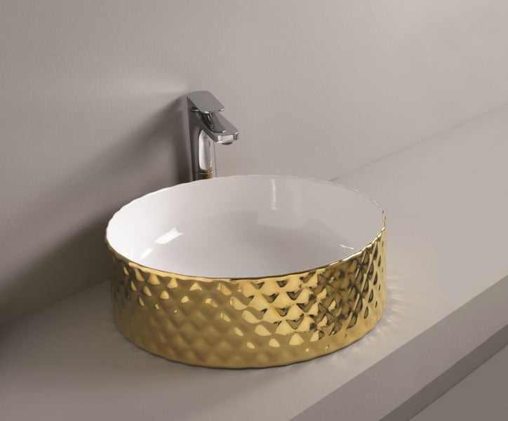 DELETED LINE - ROMBO VESSEL BASIN GOLD & WHITE Carousel 3