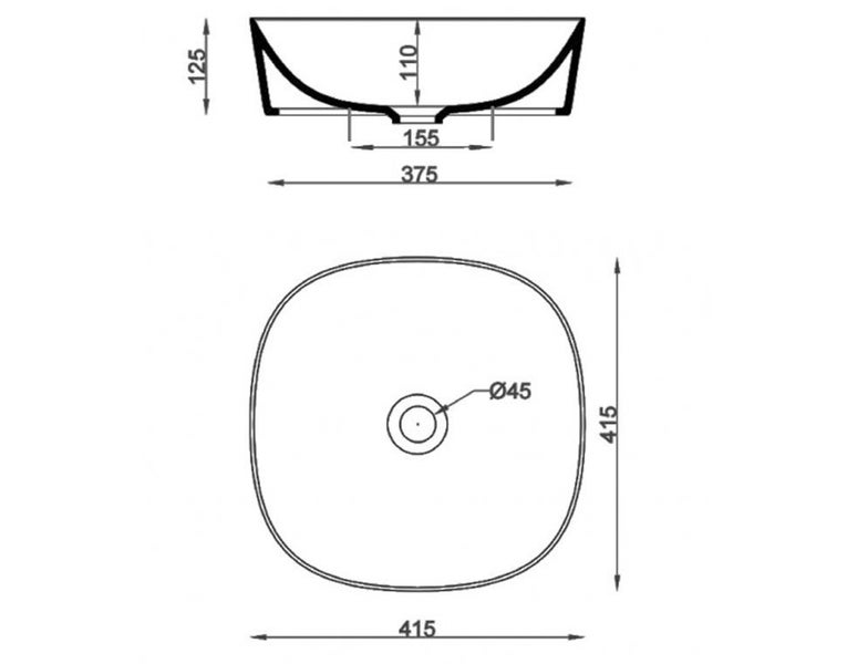 END OF LINE - THE ART CERAM GHOST WASHBASIN 415 x 415MM WHITE Carousel 4