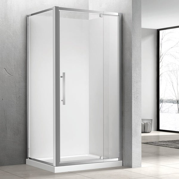 800 x 1000mm Square Pivot Door Shower 2 Metre HEIGHT Carousel 1