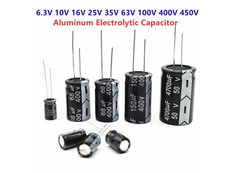 Aluminum Electrolytic Capacitor 6.3V 10V 16V 25V 35V 50V 63V 100V 400V 450V Carousel 1