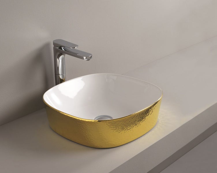DISCONTINUED - GHOST WASHBASIN 415MM GOLD NOF Carousel 3