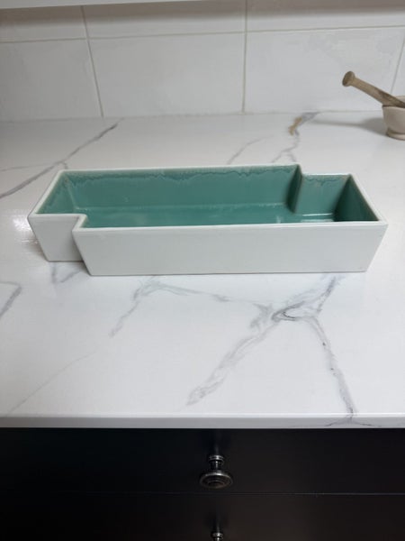 Ikebana vintage ceramic flower vase tray Carousel 1