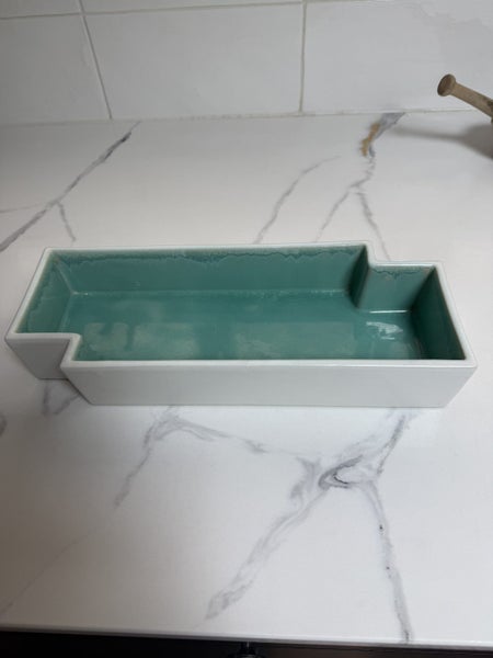 Ikebana vintage ceramic flower vase tray Carousel 5