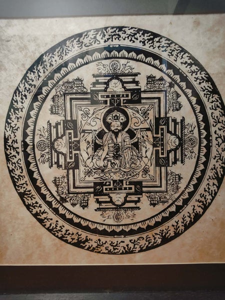 Hand-Painted Kalachakra Mandala on Fabric – Framed – 64x64cm Carousel 2