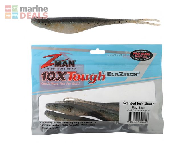 Z-Man Jerk ShadZ Scented Soft Bait 15cm Qty 4 Bad… Carousel 1