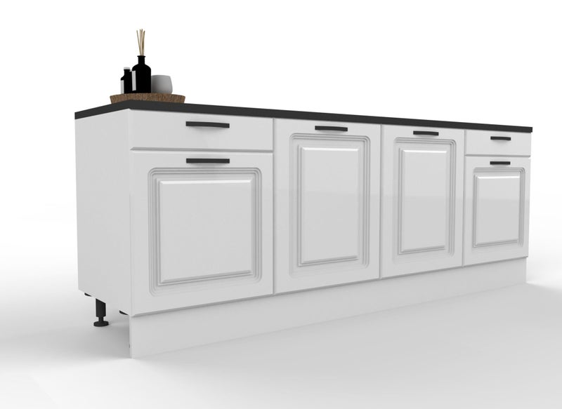 2200mm Wide Base cabinet Shaker style High Gloss kitchenette Carousel 2