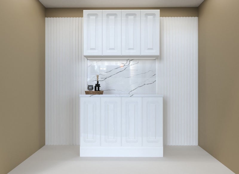 1200mm Wide Straight type kitchen cab. Shaker style High Gloss kitchenette Carousel 1